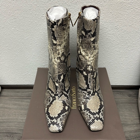 Franco Sarto Briar Dress Ankle Bootie Snake Print Leather - Picture 4 of 7